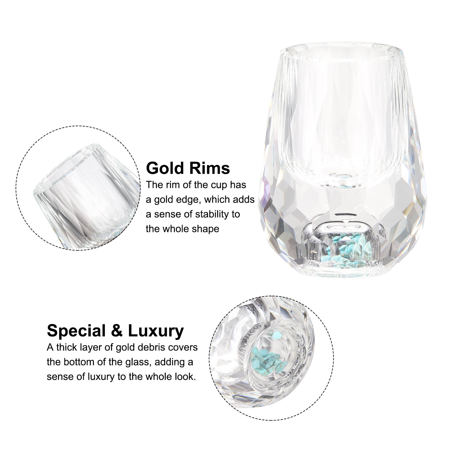 2pcs Shot Glasses 0.5oz Polystyrene with Turquoise for Wine