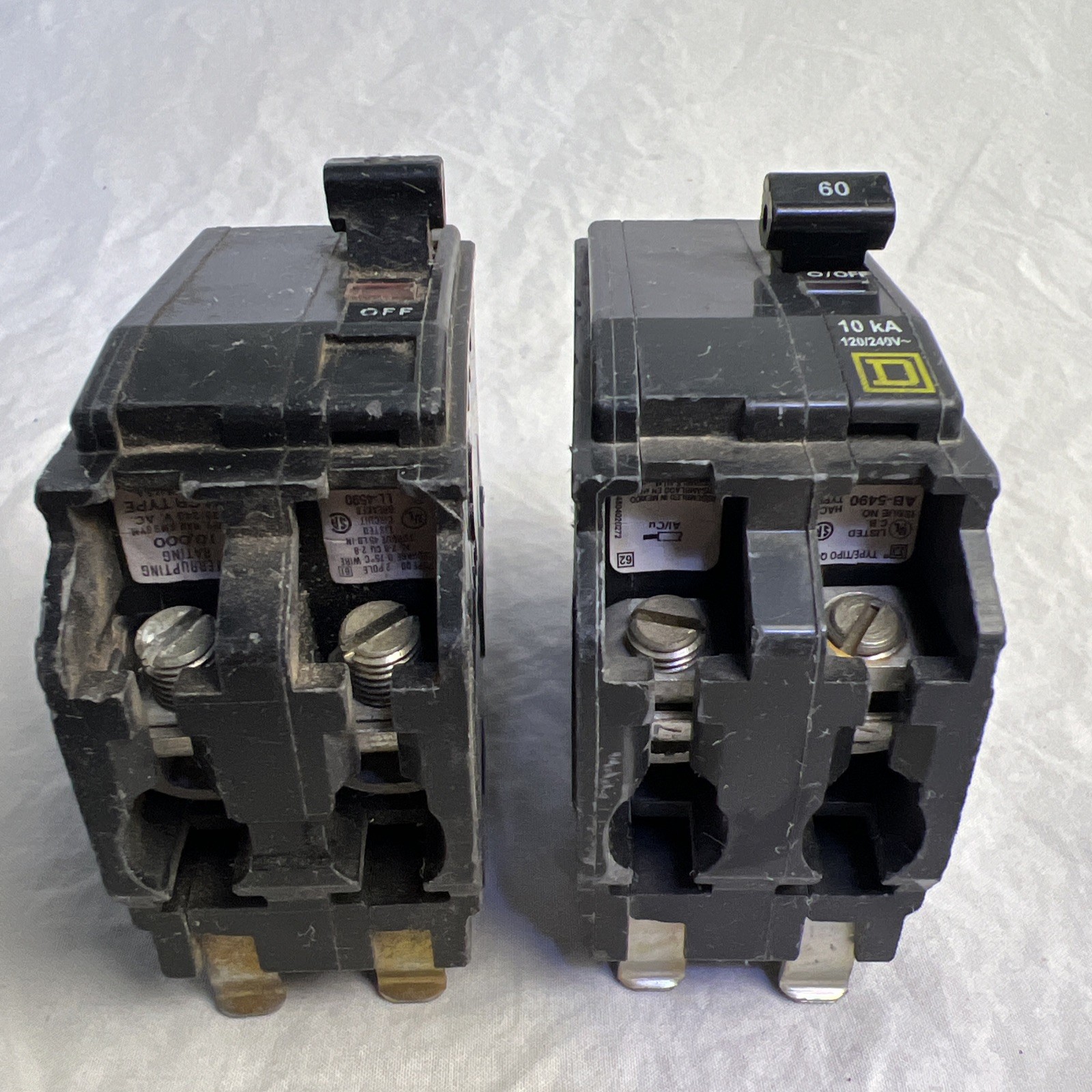 Lot Of 2 SQUARE D Plug-on Circuit Breaker 60A-120/240V QO260 *Read*