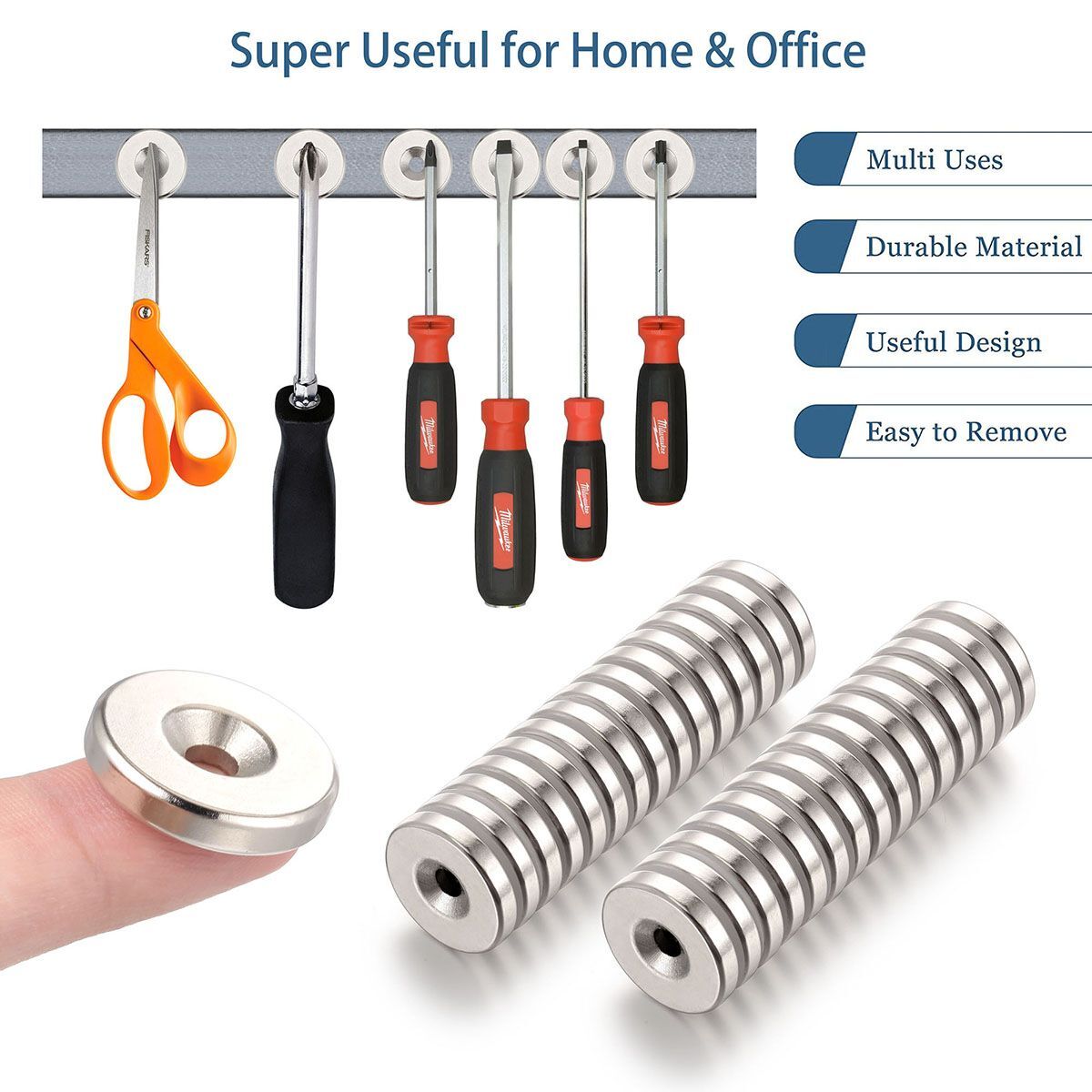 Countersunk Ring Round Disc Strong N35 Magnets Rare Earth Neodymium w/ Hole 5mm