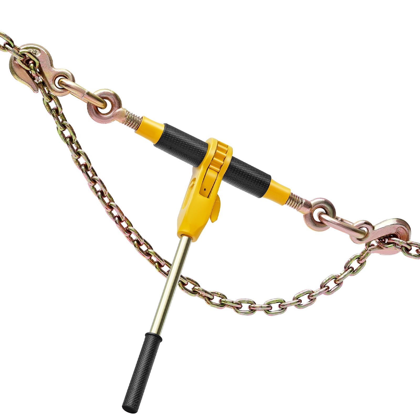 Uimoso 2 Pack 5/16″-3/8″ Ratchet Binder w/G80 14 ft Chains for Secure Hauling