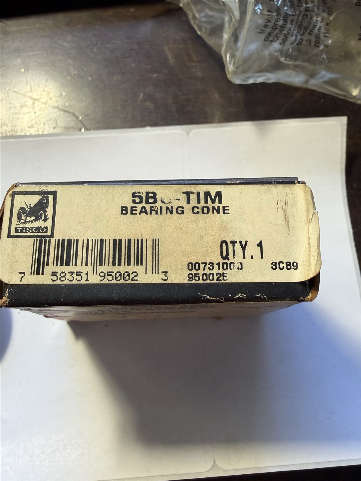 Tisco / Timken New Old Stock Part # 5BC-TIM BEARING CONE