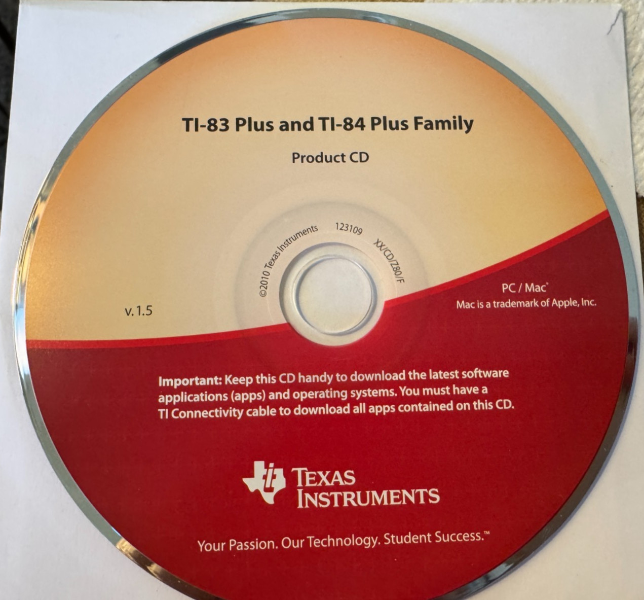 CD Texas Instruments TI–83 Plus and TI-84 Plus Family PC Mac 2010 Mint Conditio