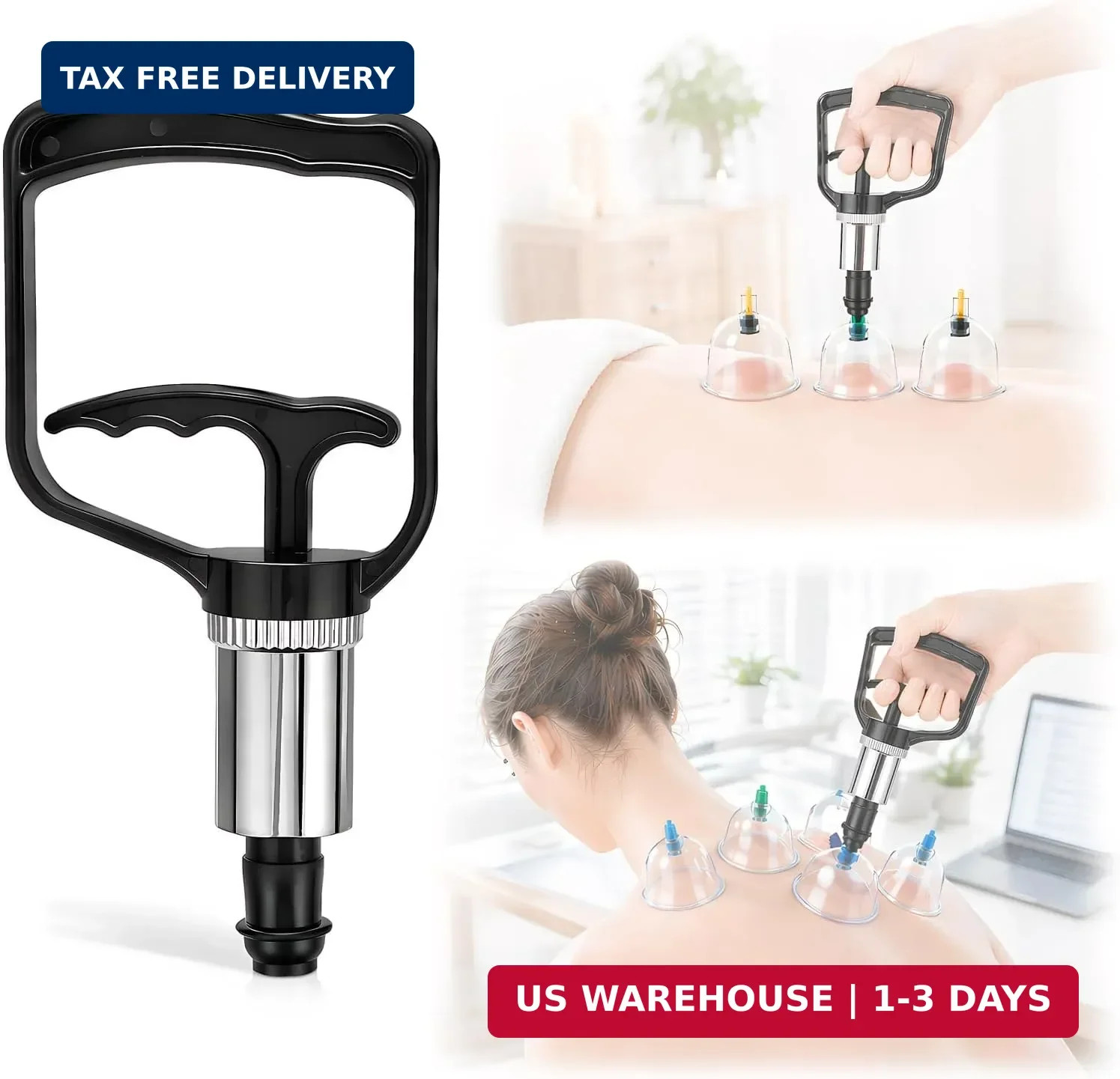 Universal Cupping Vacuum Pump – High Suction Manual Hand Pump Replacement – One-