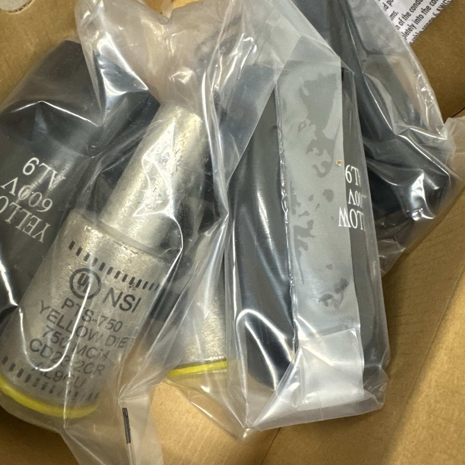 NSI PTS-750 Yellow Die 750 MCM AL9CU Solid Pin Terminal -Box Of 3