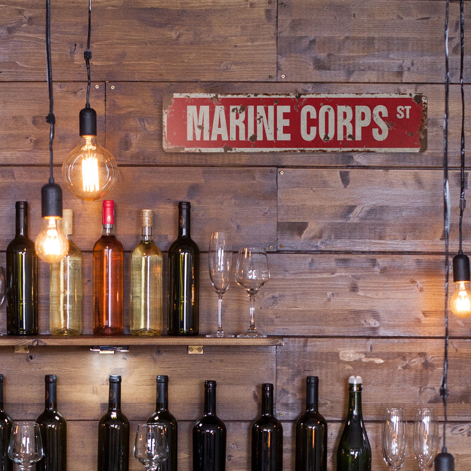 MARINE CORPS Vintage Style Street Sign usmc soldier military service military