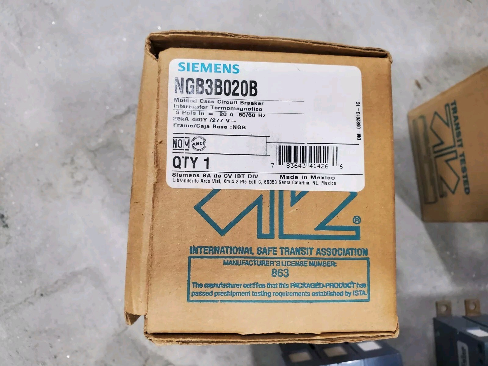 Siemens NGB3B020B 3pole 20amp 480v circuit breaker NGB type NEW!