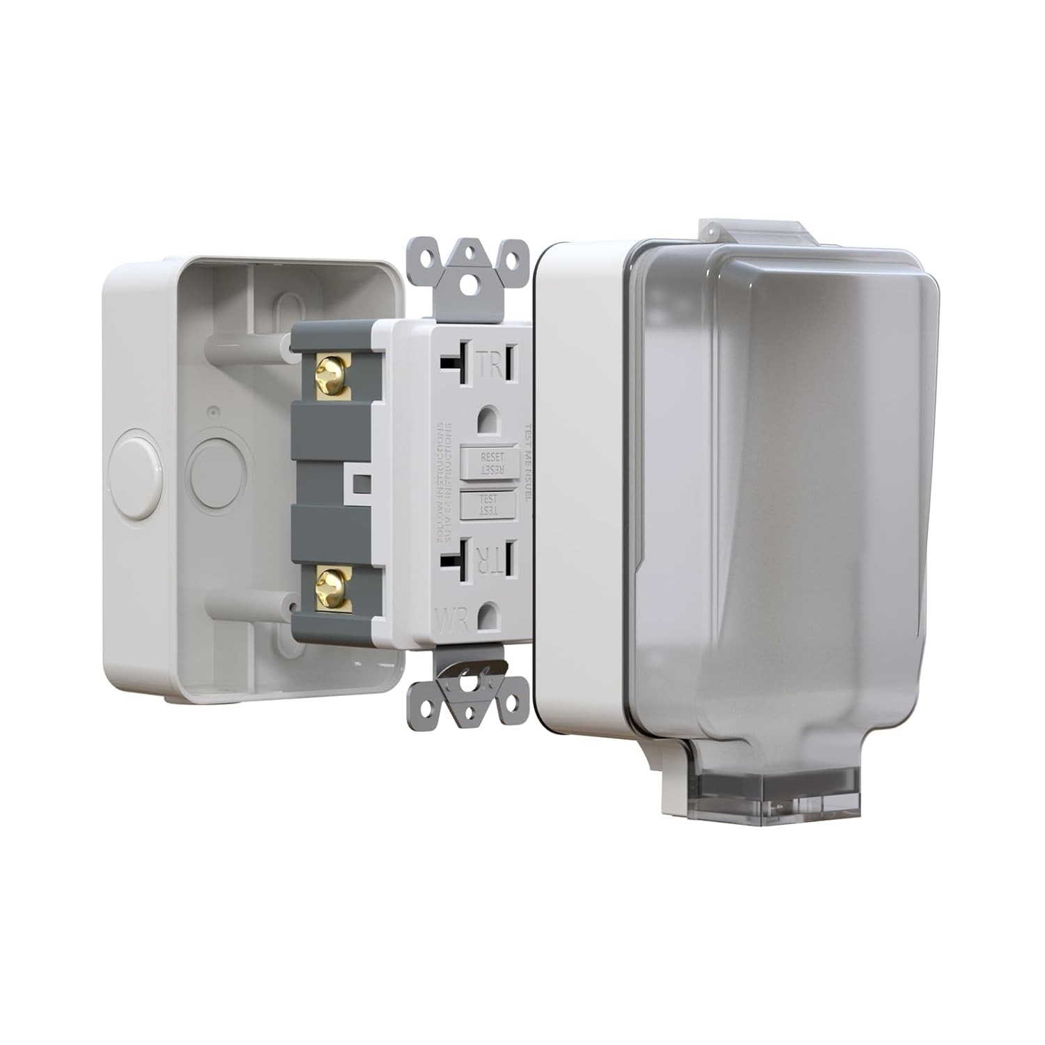 [UL Listed] BSEED 20 Amp GFCI Outdoor Electrical Outlet Box, IP66 Waterproof & L