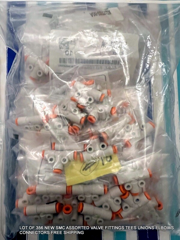 356 NEW SMC ASSORTED VALVE FITTINGS TEES UNIONS ELBOWS CONNECTORS FREE SHIPPING