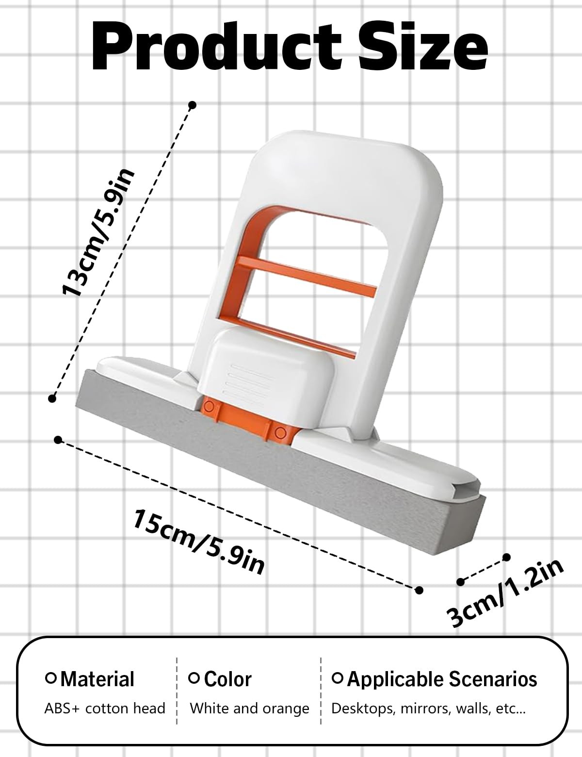 Self Squeezing Mini Mop, Foldable 5.90*5.51 * 2.36 in/15x14x6 cm, White