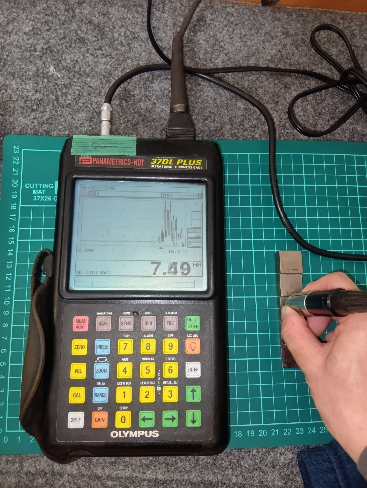 OLYMPUS Panametrics 37DL Plus Ultrasonic Thickness Gauge Tested Working