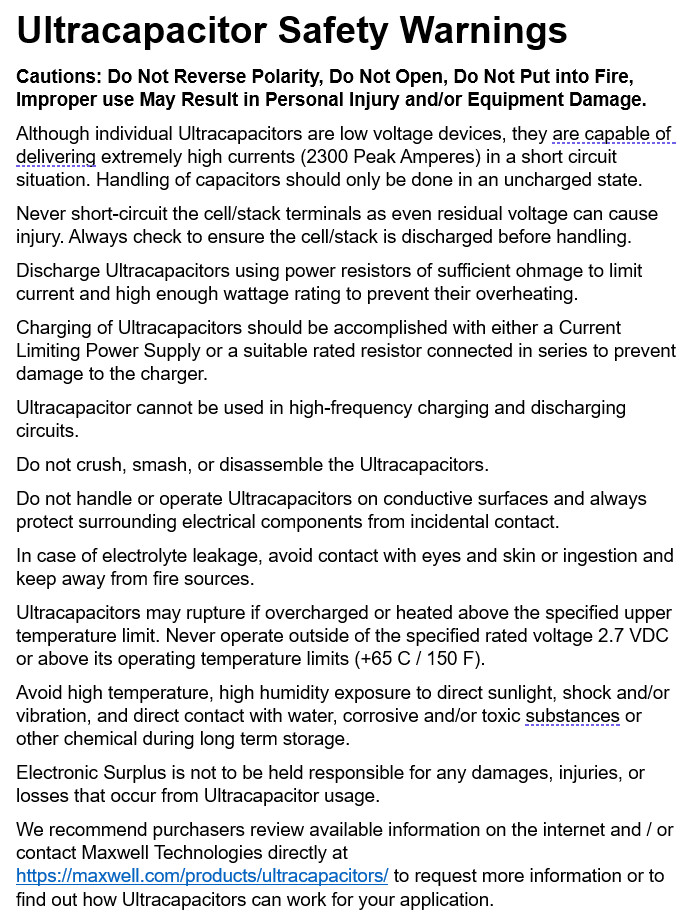Maxwell – BCAP3000 P270 K04 – Supercapacitors / Ultracapacitors 2.7V 3000 Farads