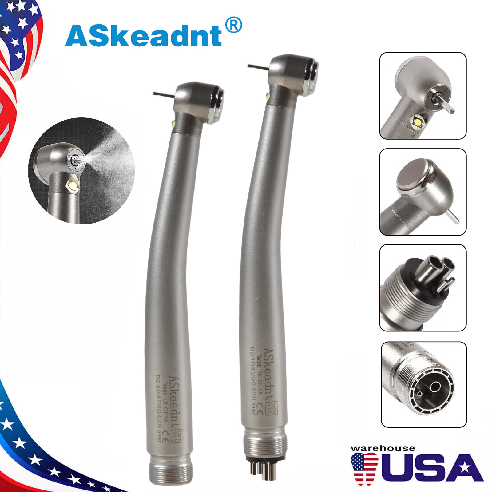 NSK Style Dental Fiber Optic LED E-generator high speed handpiece 2 Hole 4 Hole