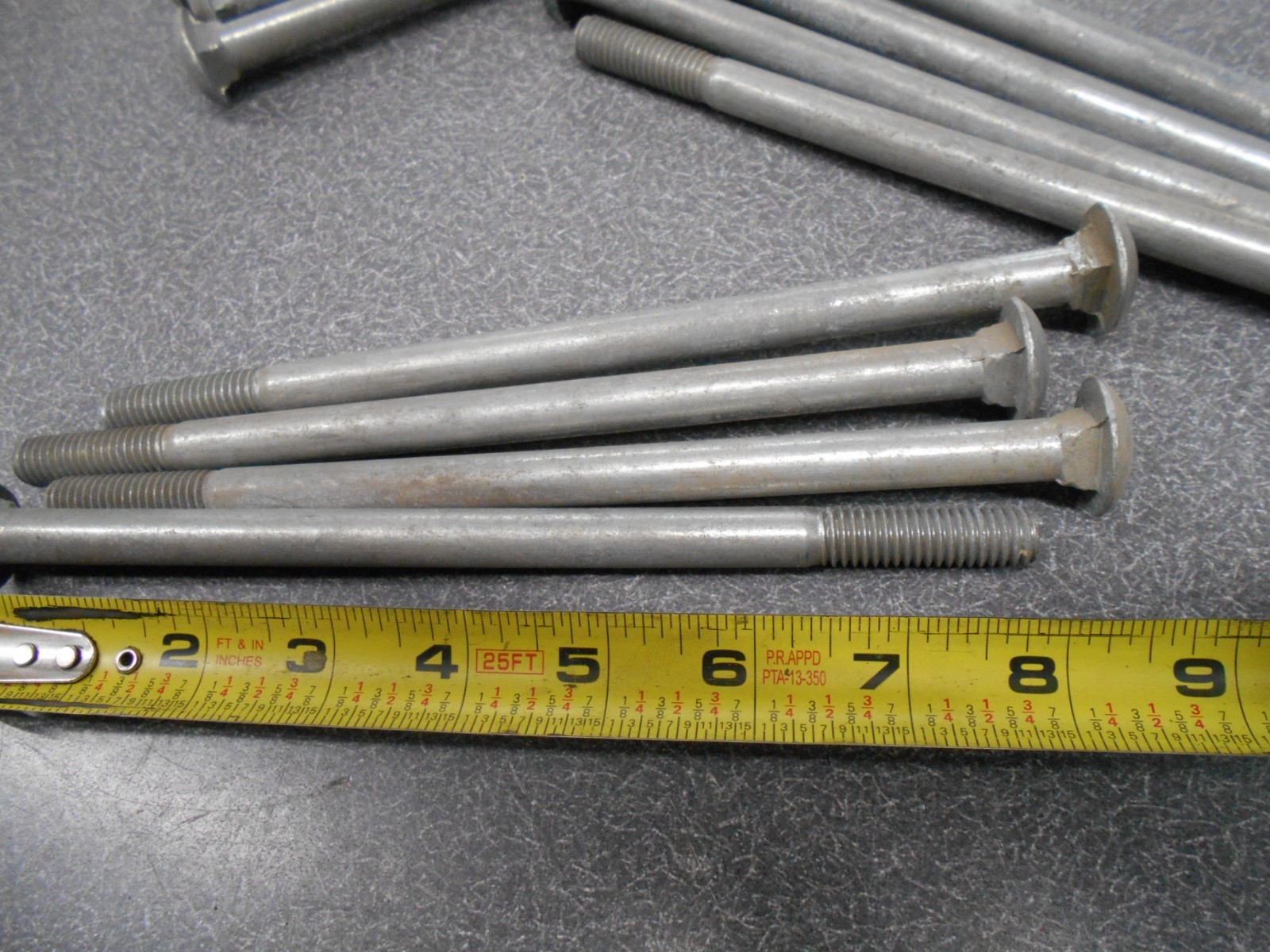 Carriage Bolt 7/16″ x 8.00″. Carriage Bolts. (LOT OF 12), Grade 2, Coarse. NOS!