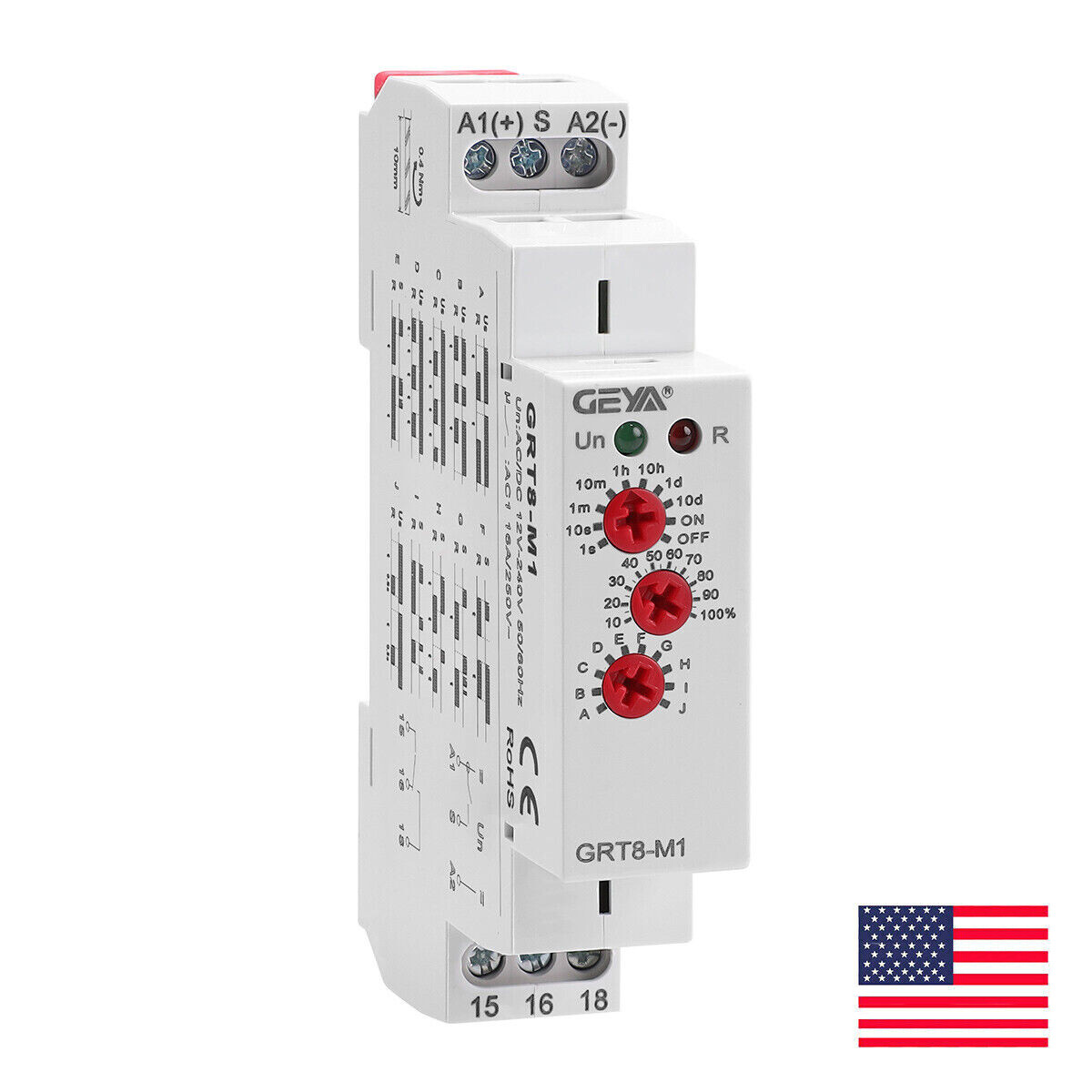 GEYA MultifunctionTimer Relay switch 10 Funciton Time 16A AC/DC12-240V US Stock