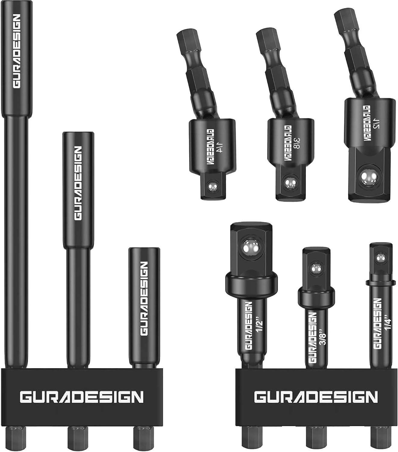 9-Piece Impact Drill Socket Adapter Set and Universal Joints Socket Set..