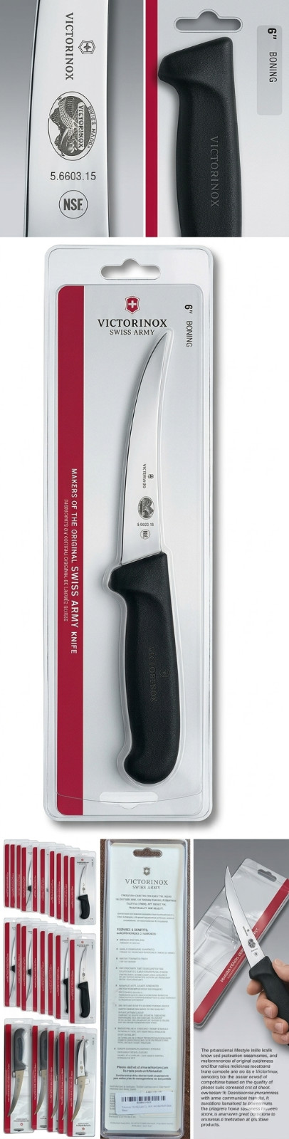 Victorinox Swiss Army Knife 6″ Fibrox Pro Boning Knife Sharp Stainless