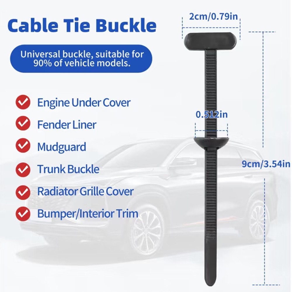 50Pcs Universal Nylon Cable Tie Buckle Heavy Duty Self Locking Zip Ties