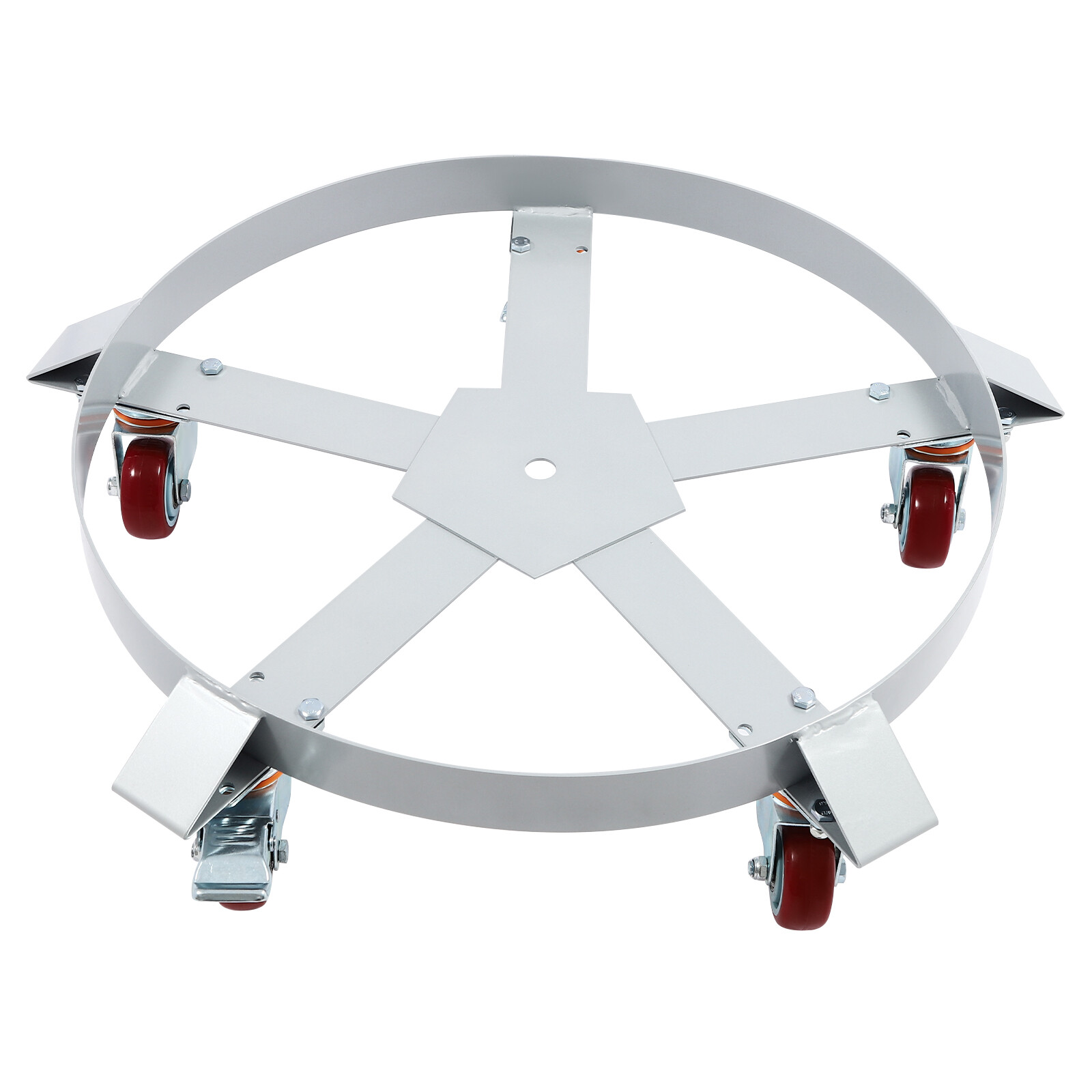 55 Gallon Drum Dolly Stands Q235 Steel Barrel Dolly Carts With 5 Wheels
