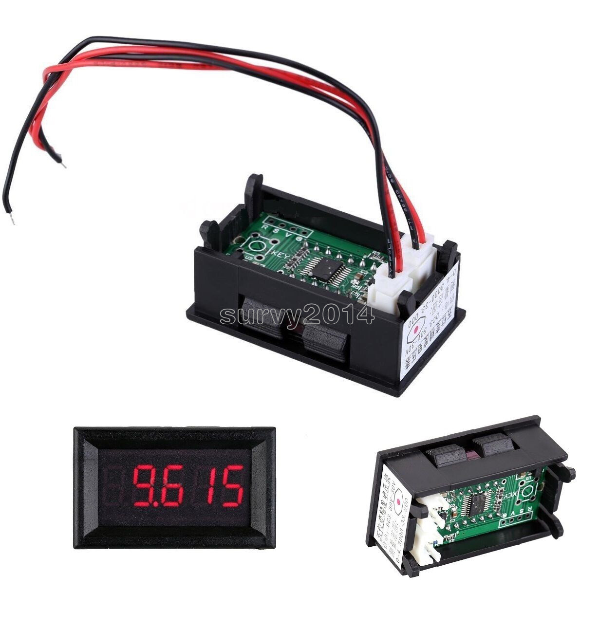 Red LED 5 Digit DC 0-4.3000-33.000V Digital Voltmeter Voltage Meter Car Panel