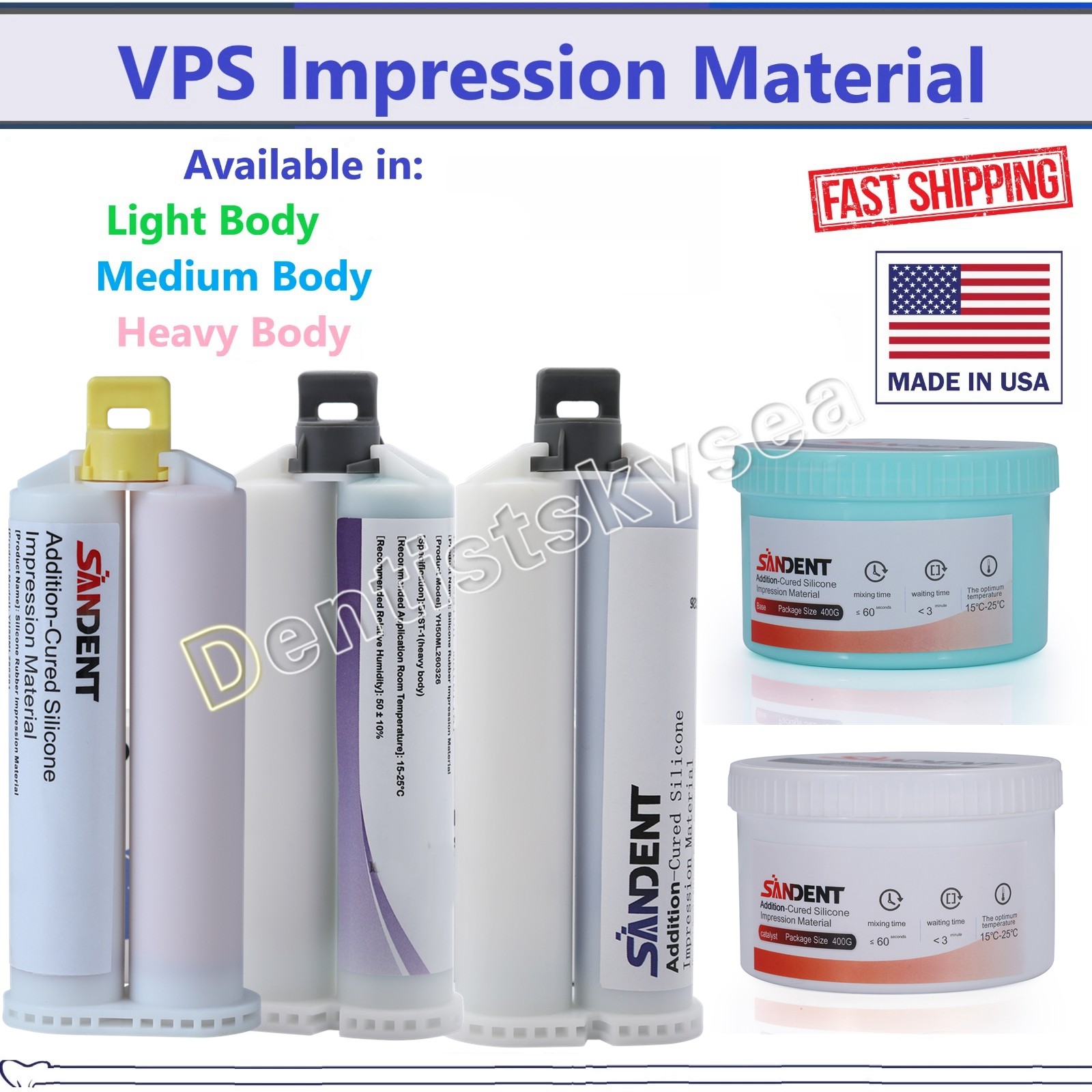 Material de impresión dental masilla de silicona pesado/ligero/rápido/normal