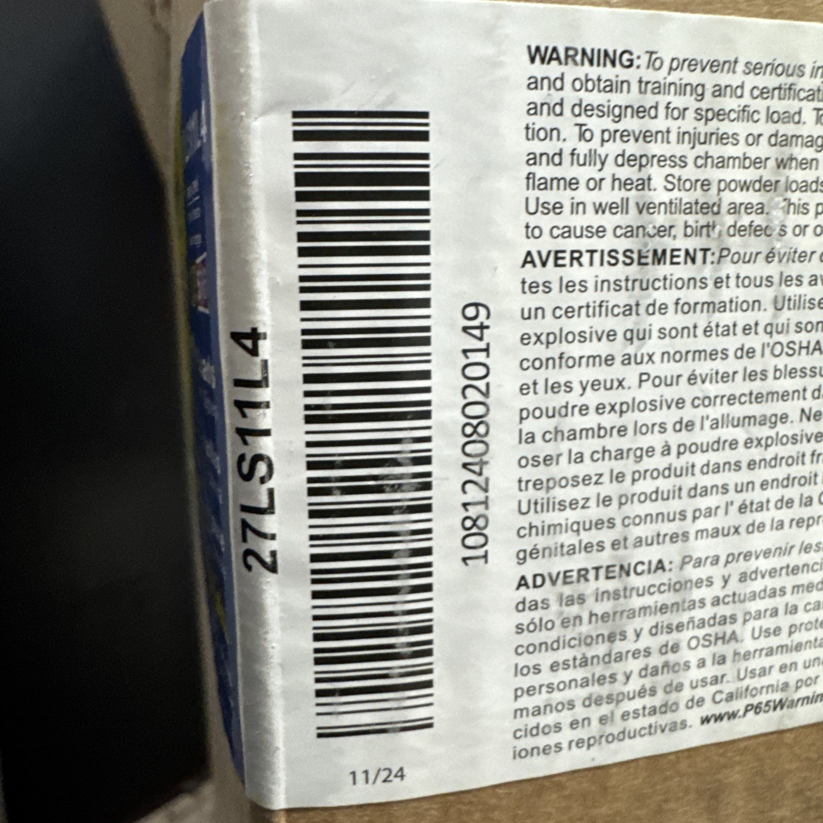 100-10 Pack Bluepoint 27LS11L4 .27 Caliber Level 4 YELLOW Strip Powder Loads
