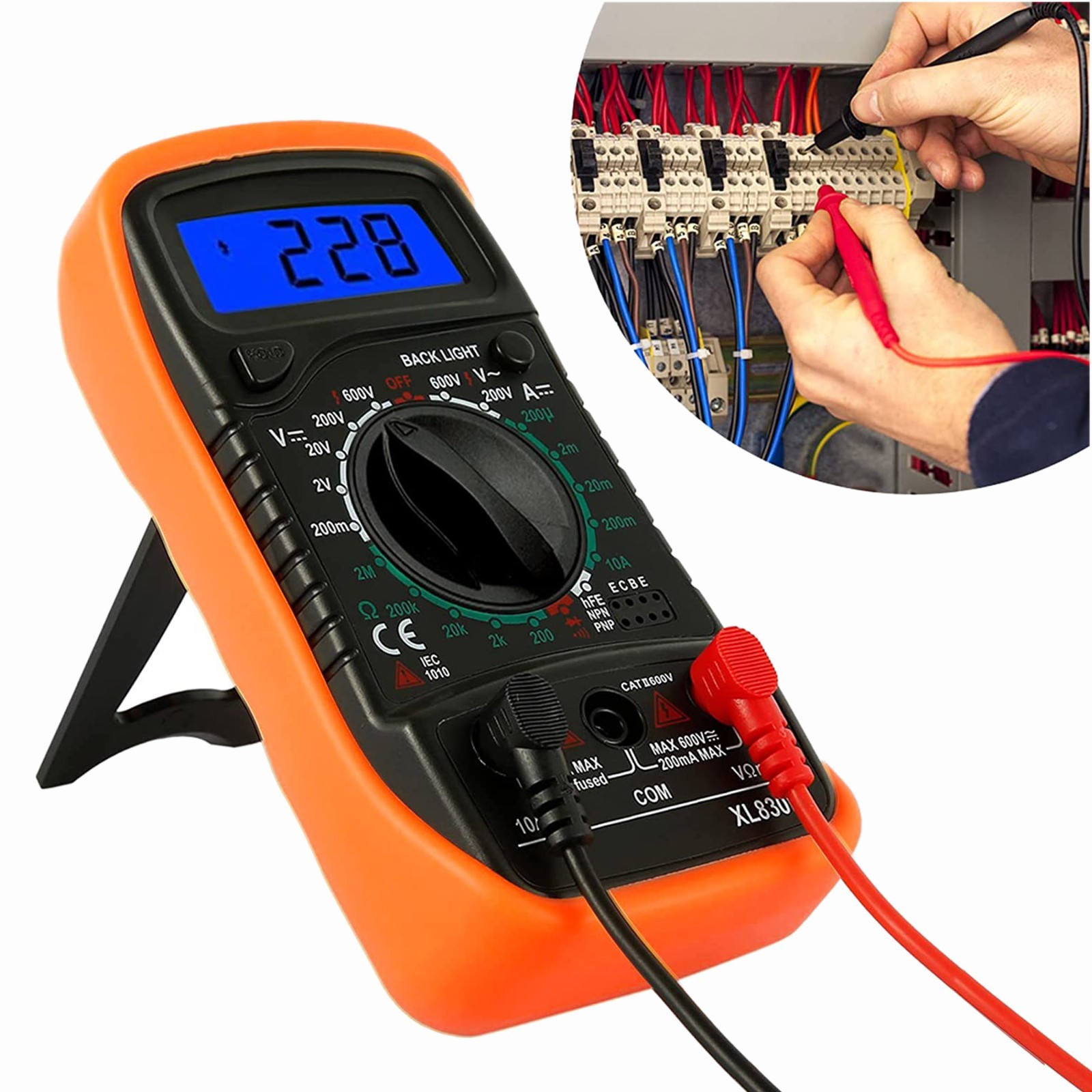 Digital Multimeter AC DC Voltmeter Ammeter Ohmmeter Volt Tester Meter WITH BATTs
