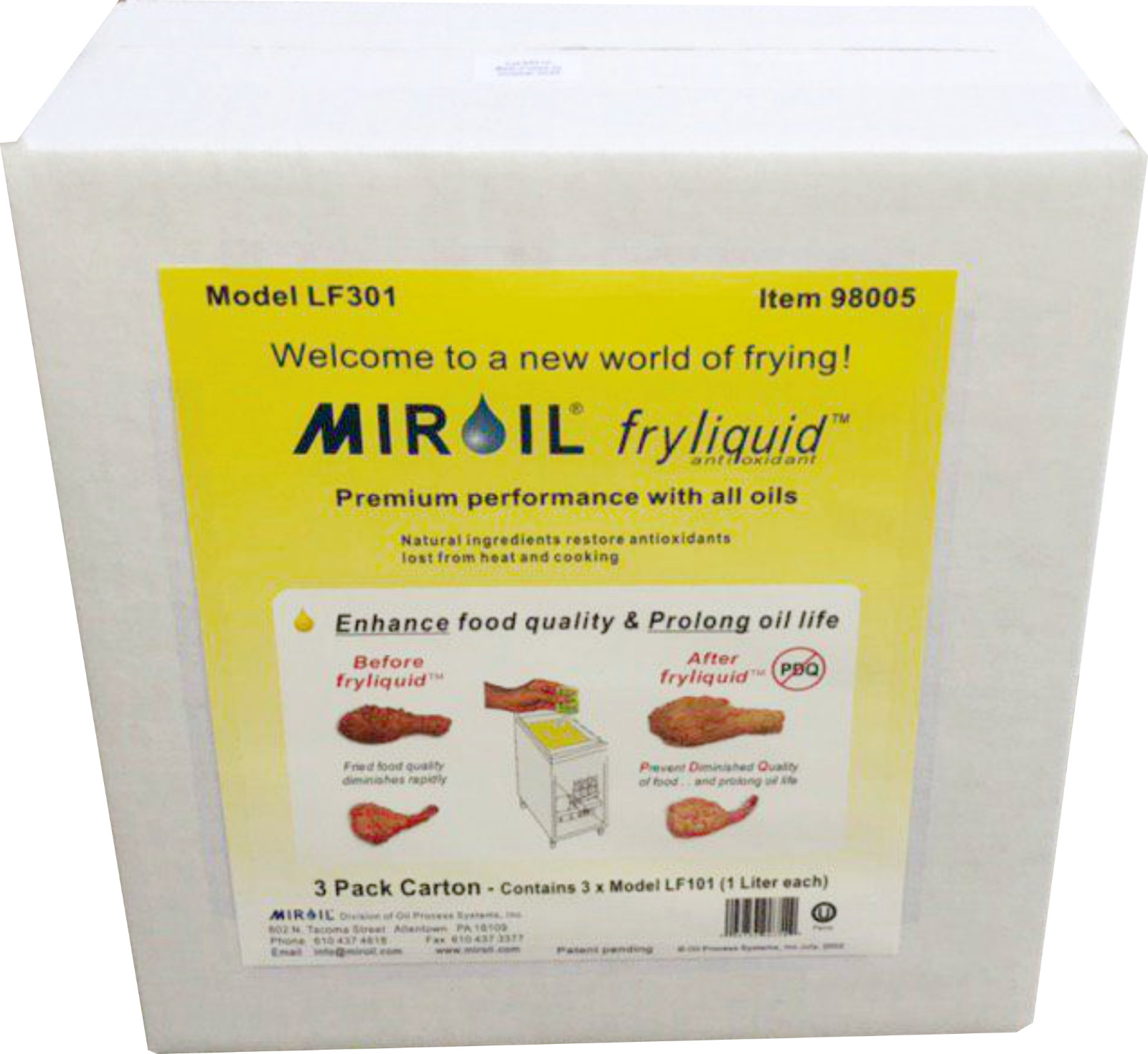 Miroil FryLiquid, BULK SAVER, LF1201 Pack of 12 x 1 Liter, Fry Oil Extender