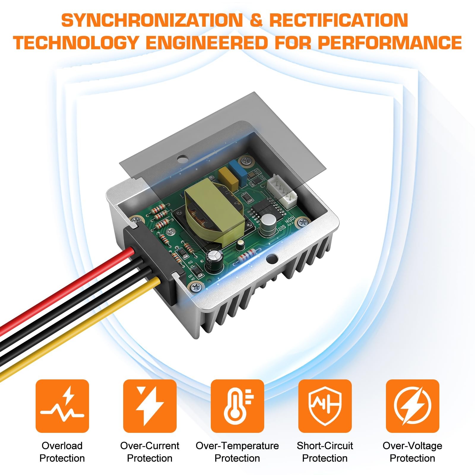 36V 48V to 12V Converter 20A 240W Waterproof DC-DC Step Down Regulator Fuse