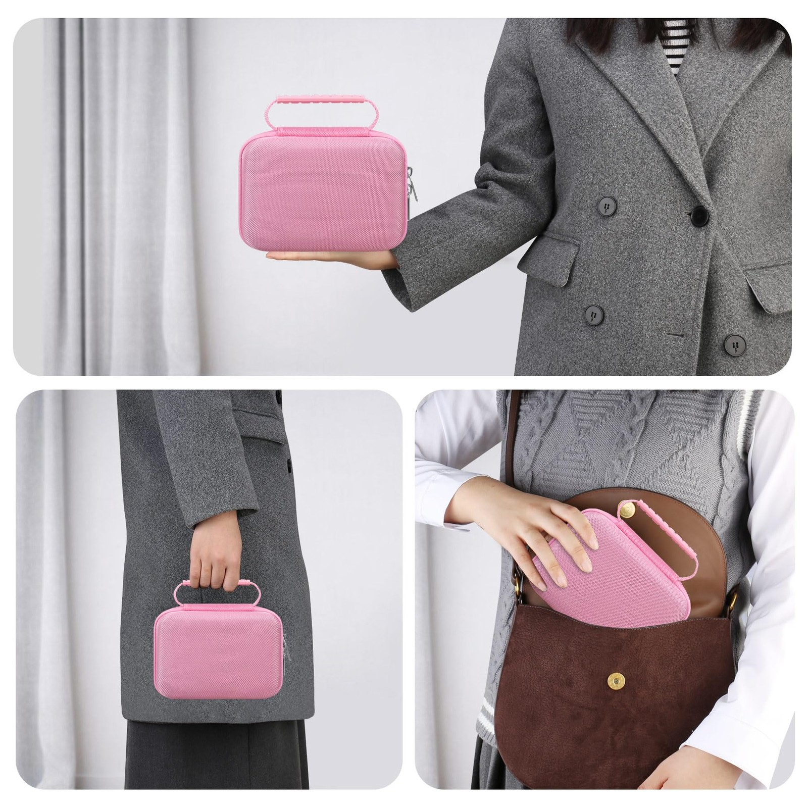 RAIALL Carrying Case for Phomemo M110/ M150 Label Maker Machine, Hard Pink