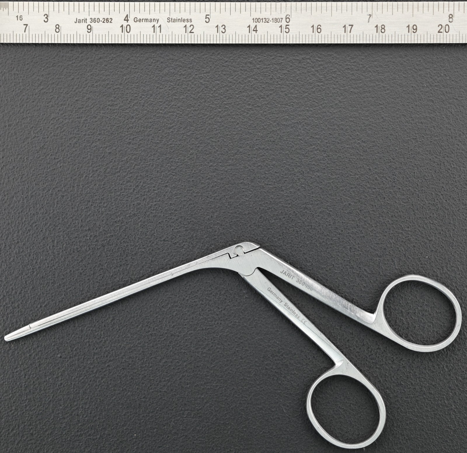 Jarit 380-150 Hartman Alligator ENT Forceps, Serrated, 1.8mm Jaw, Straight, 85mm