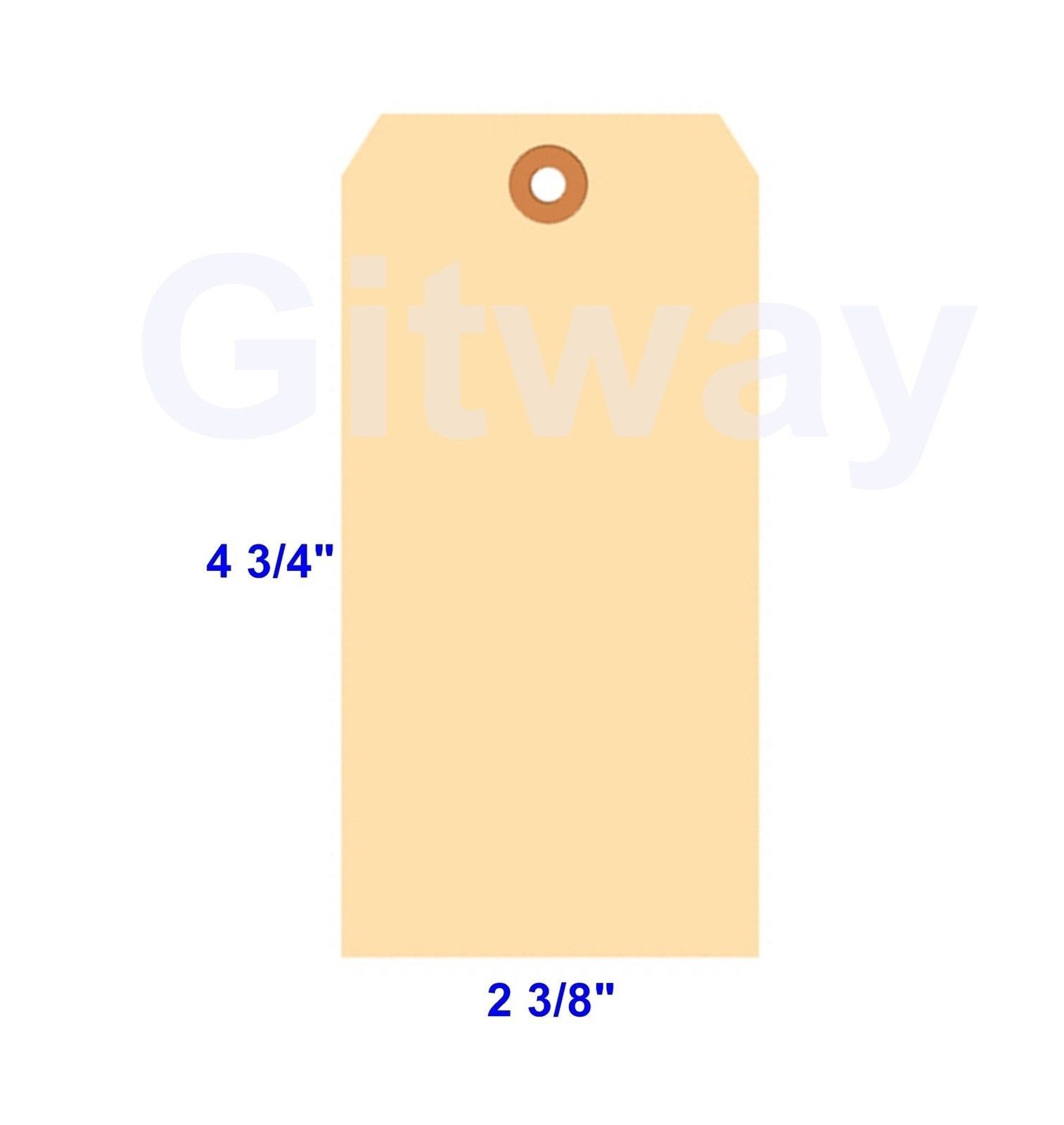 1000- 4 3/4″ x 2 3/8″ Size 5 Blank Manila Inventory Shipping Hang Tag Tags 10 Pt