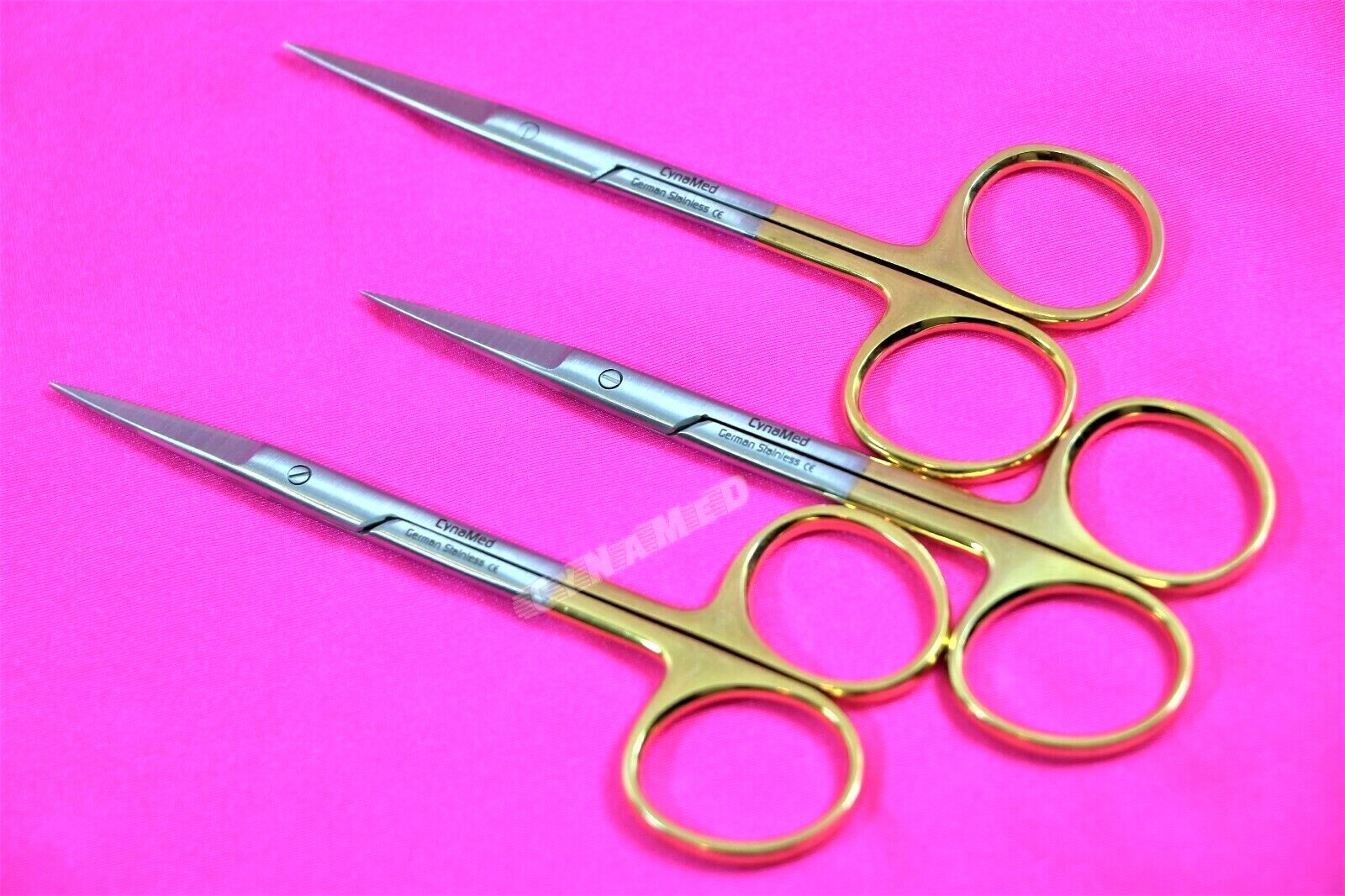 NEW 5 Premium GERMAN TC Iris Scissors 4.5″ Straight Surgical Dental Instruments