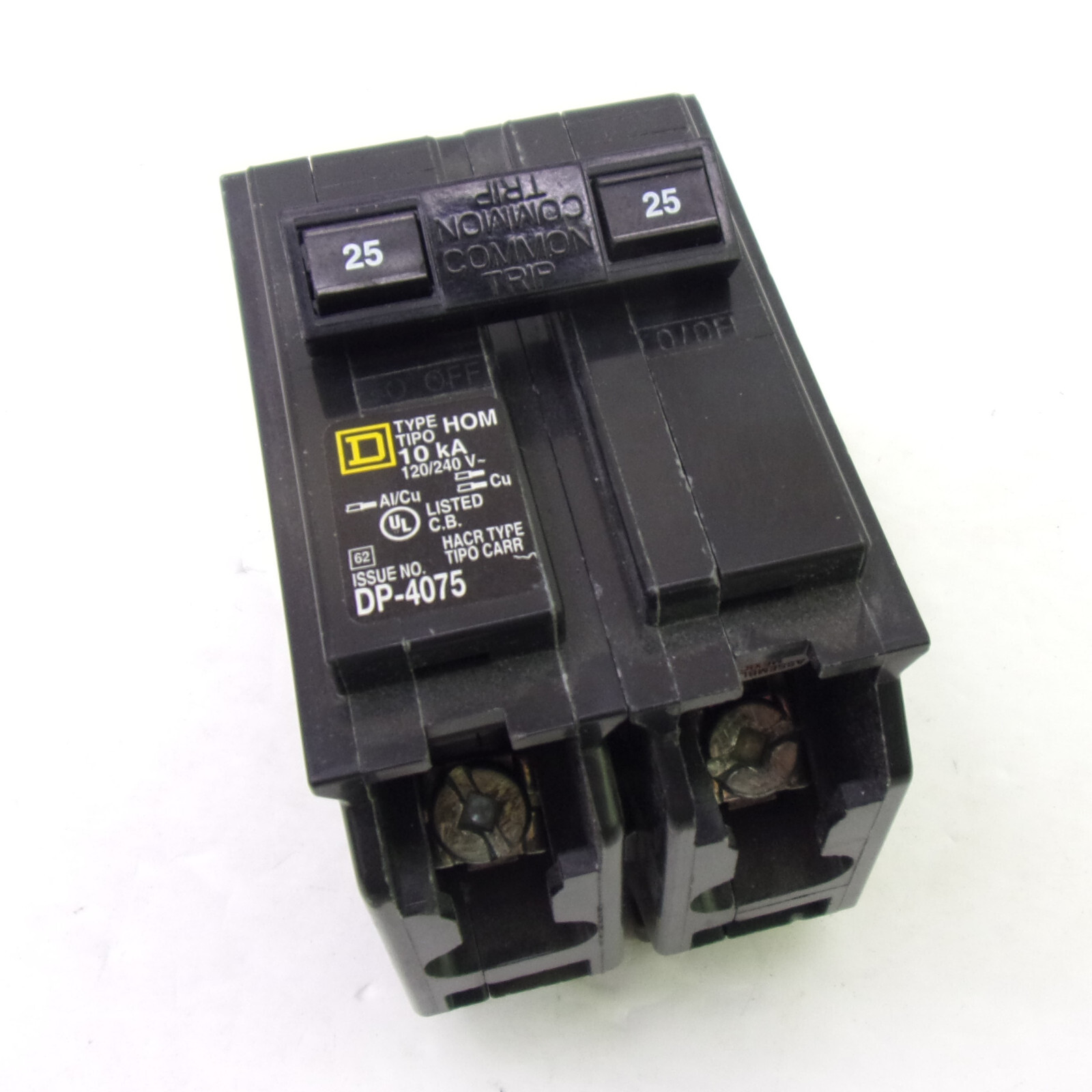 Square D HOM225 Type HOM 25A 120/240V Double Pole Circuit Breaker