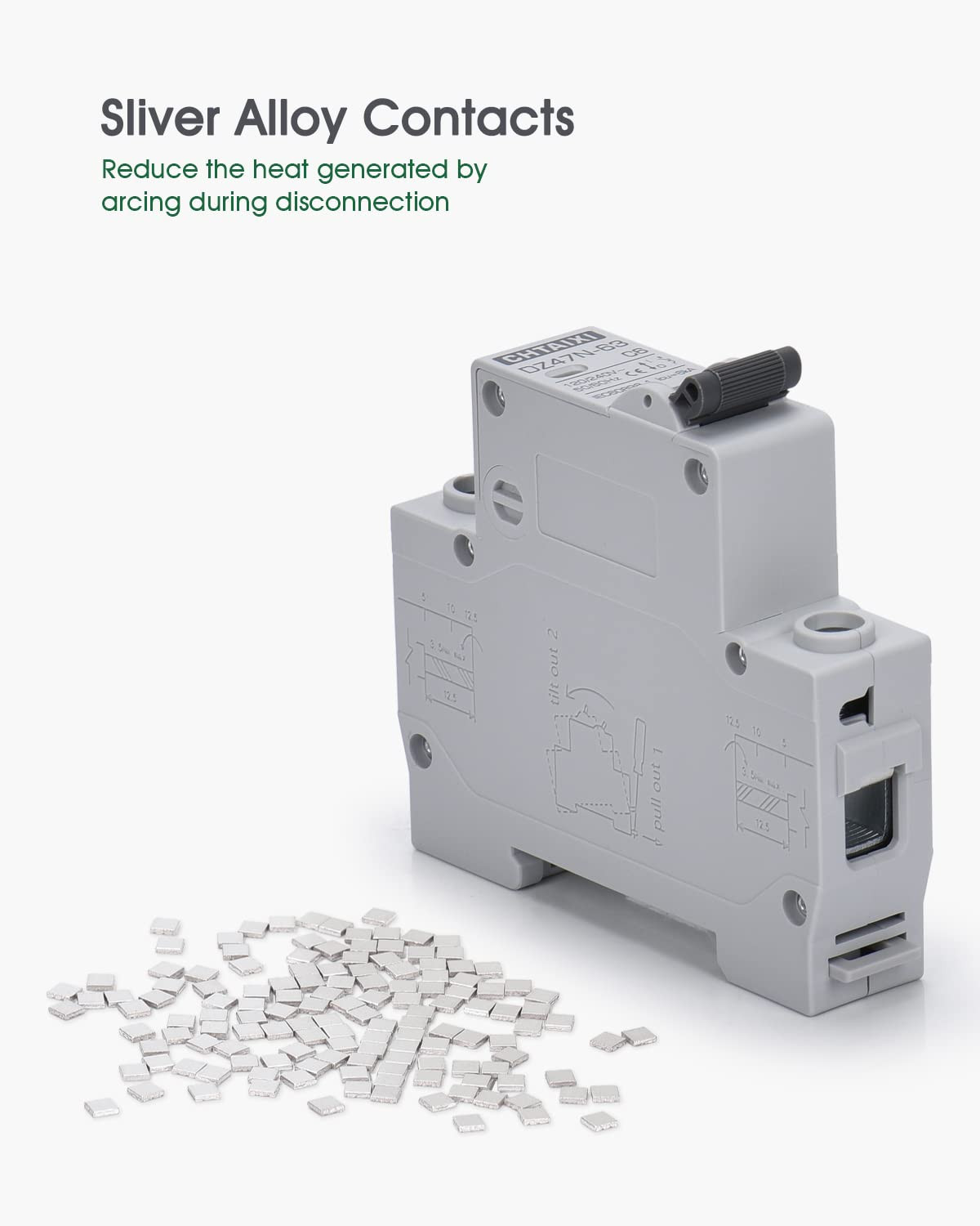 AC Miniature Circuit Breaker, 10 Amp 120V/240V 1 Pole | DIN Rail Mount, Thermal