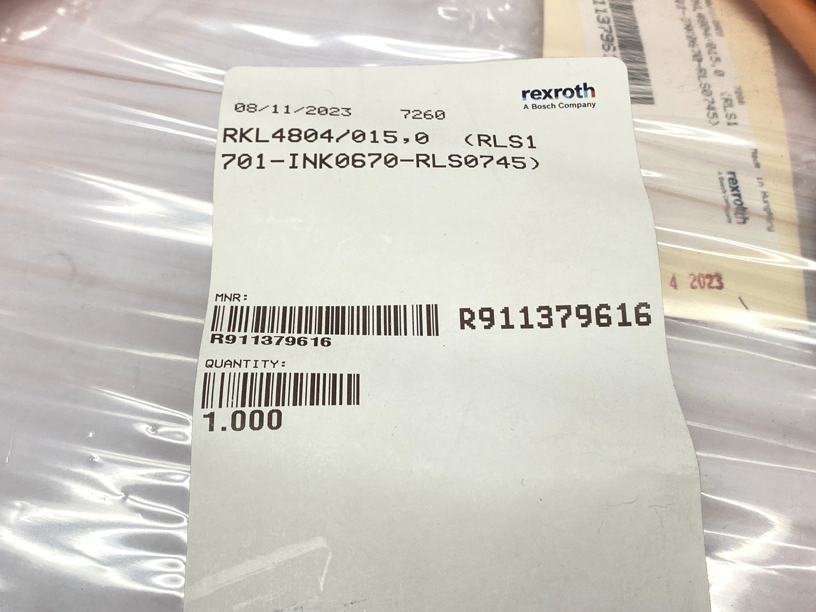 Rexroth RKL4804/015,0 Motor Power Cable R911379616 15m