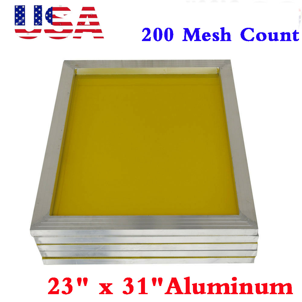 6Pack 23″ x 31″ Aluminum Silk Screen Printing Frame With 200 Yellow Mesh