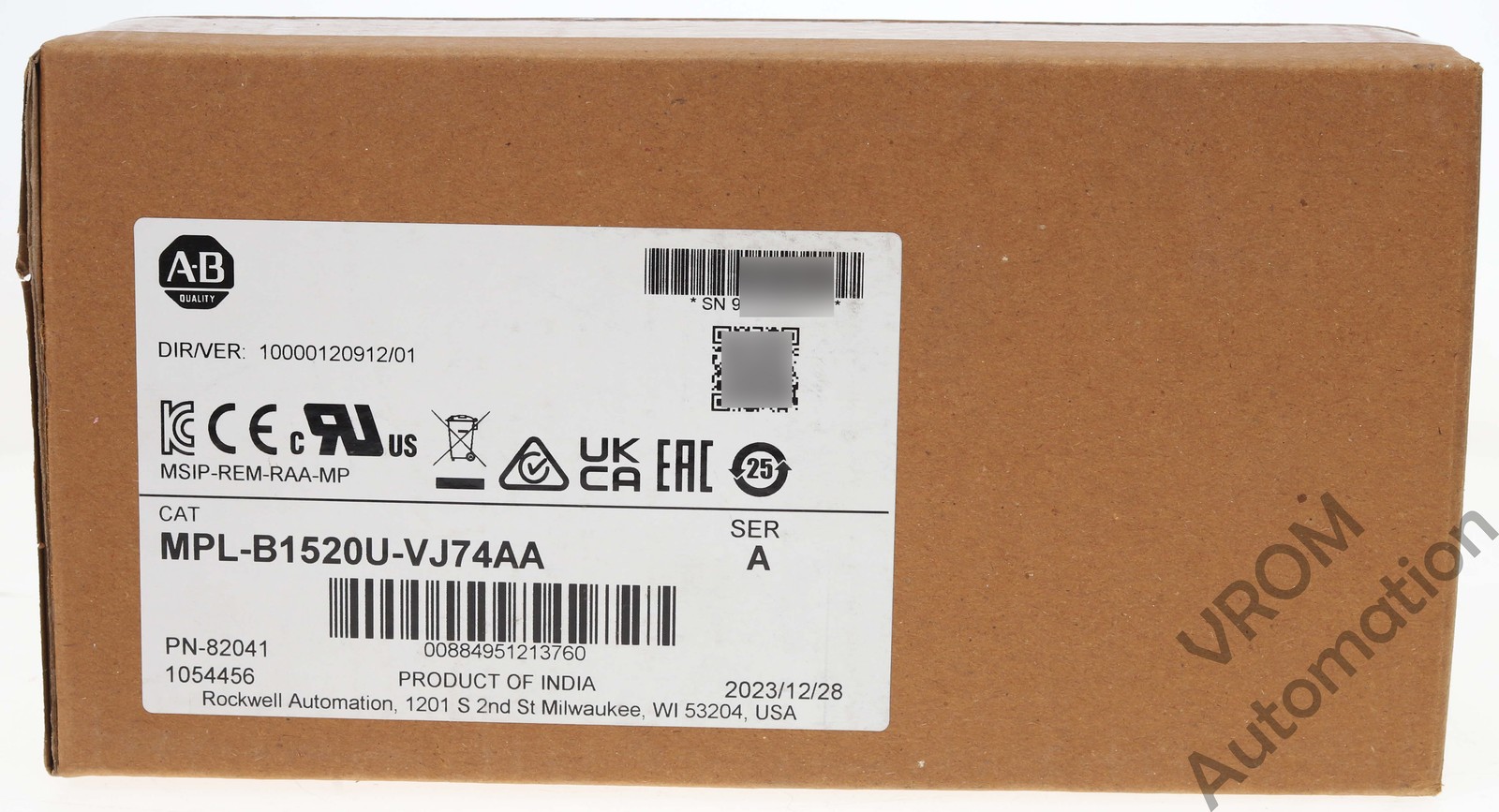 Surplus Sealed Allen Bradley MPL-B1520U-VJ74AA /A Low-Inertia Brushless Servo Mo