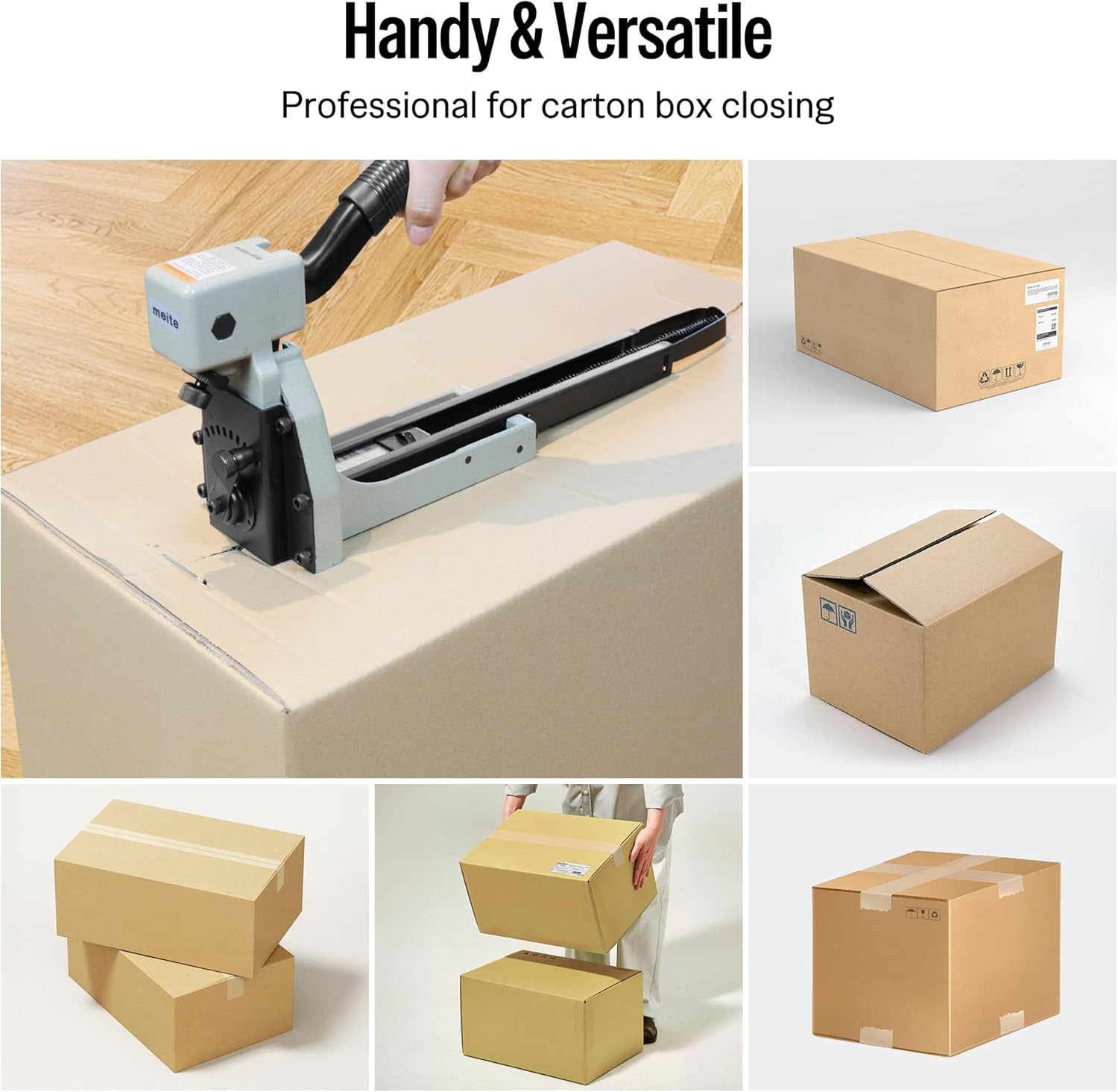 meite HB3518 16 Gauge 1-3/8 inch Crown Manual Carton Closing Stapler 3/4″ Length