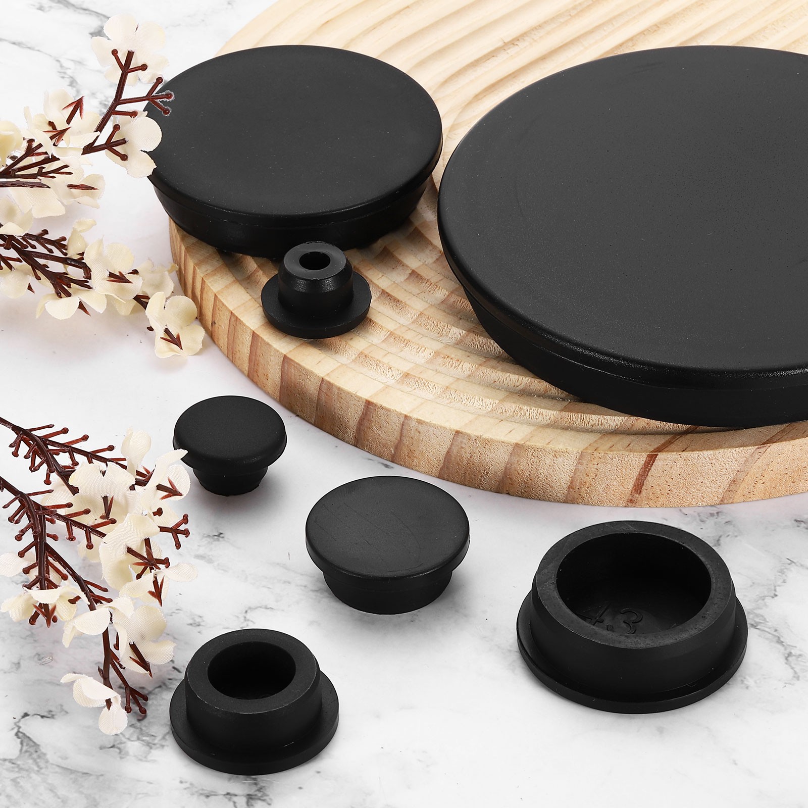 Silicone Hole Plugs Round Rubber Stopper for 95mm/3.74″ Hole Black