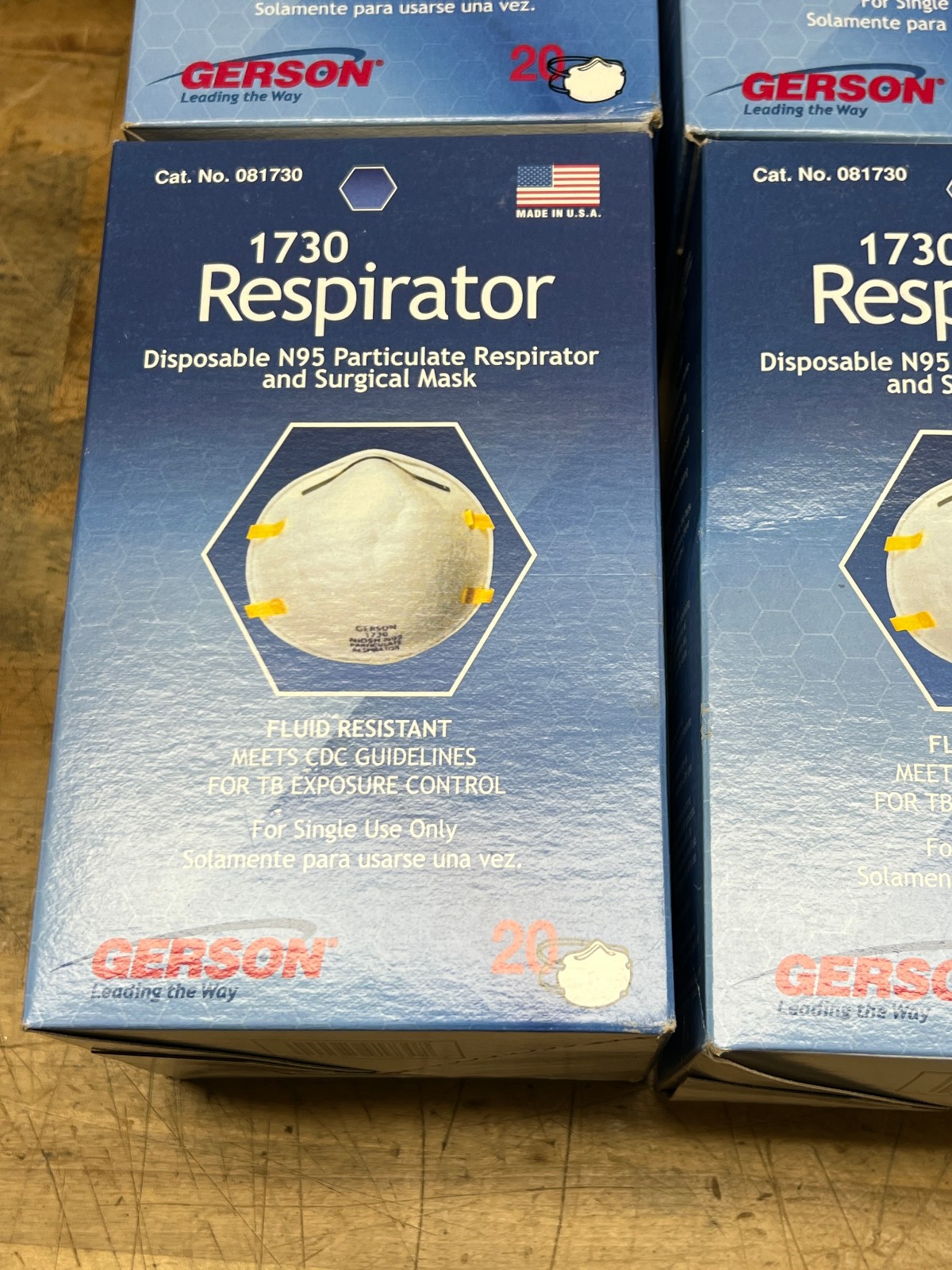 4 Pack Gerson 1730 Made In USA Particulate Respirator Mask 20 per box