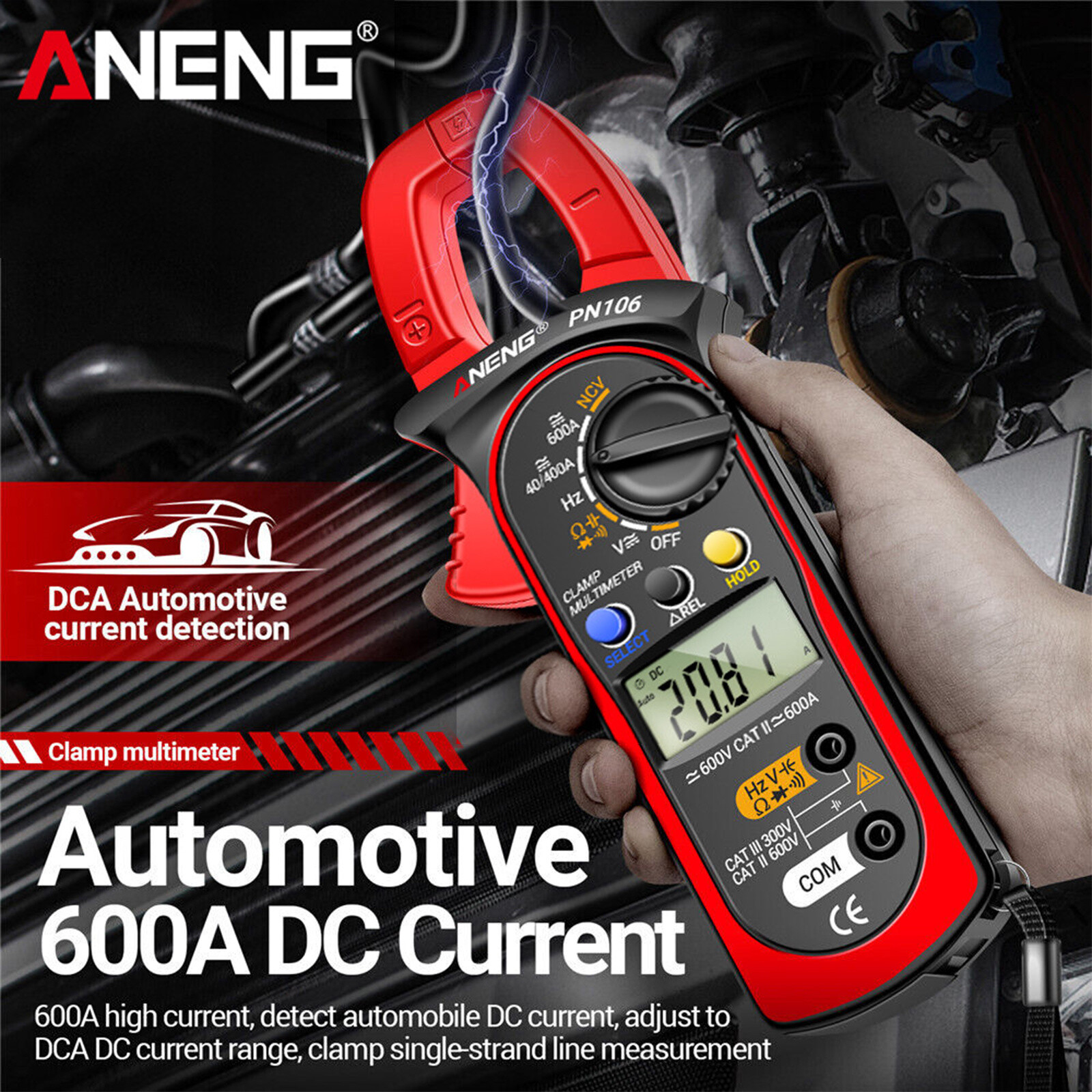 AC/DC Current Digital Clamp Meter Amp Multimeter Handheld Tester 4000 Counts