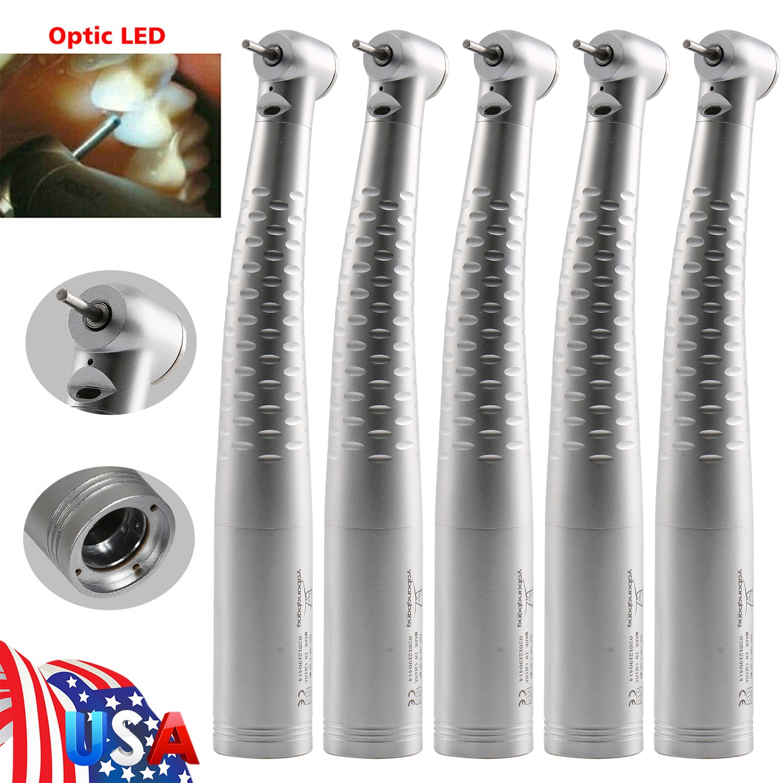 KaVo Style Dental Fiber Optic LED Handpiece Fast High Speed /LED Coupler 4/6Hole
