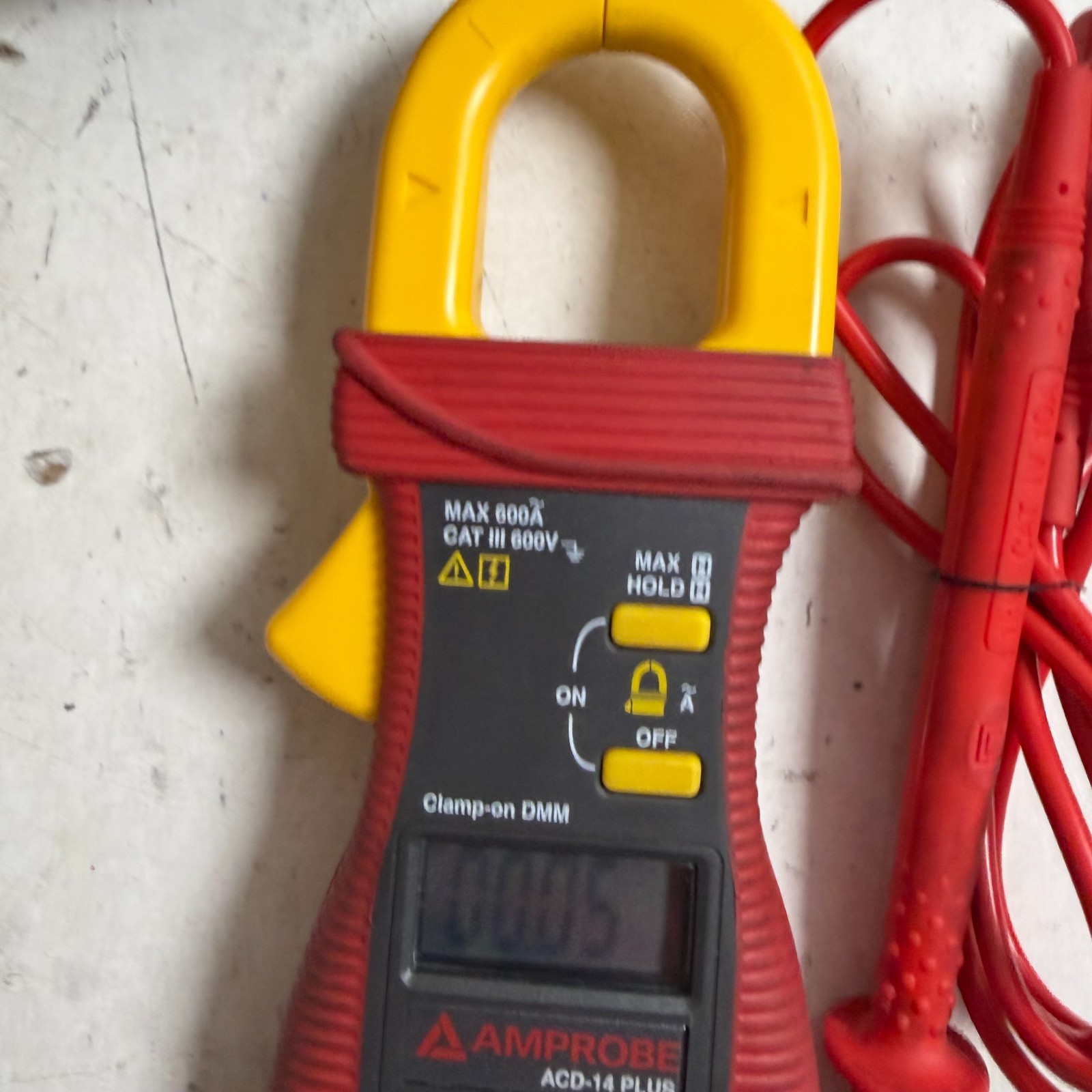 Amprobe ACD-14 PLUS Red CAT III 600V Handheld Dual Display Clamp-On Multimeter