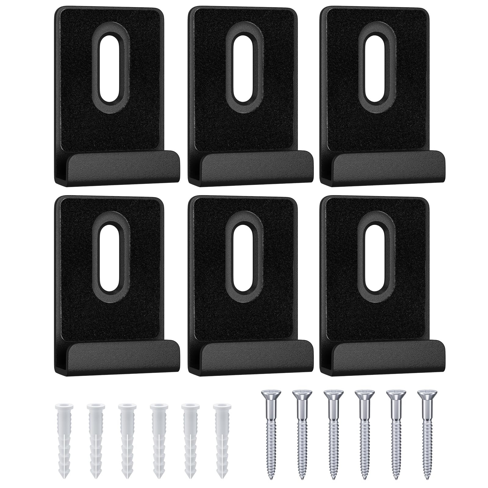 6Pcs Metal Mirror Clips for Wall Mounting, Holder Black, Black