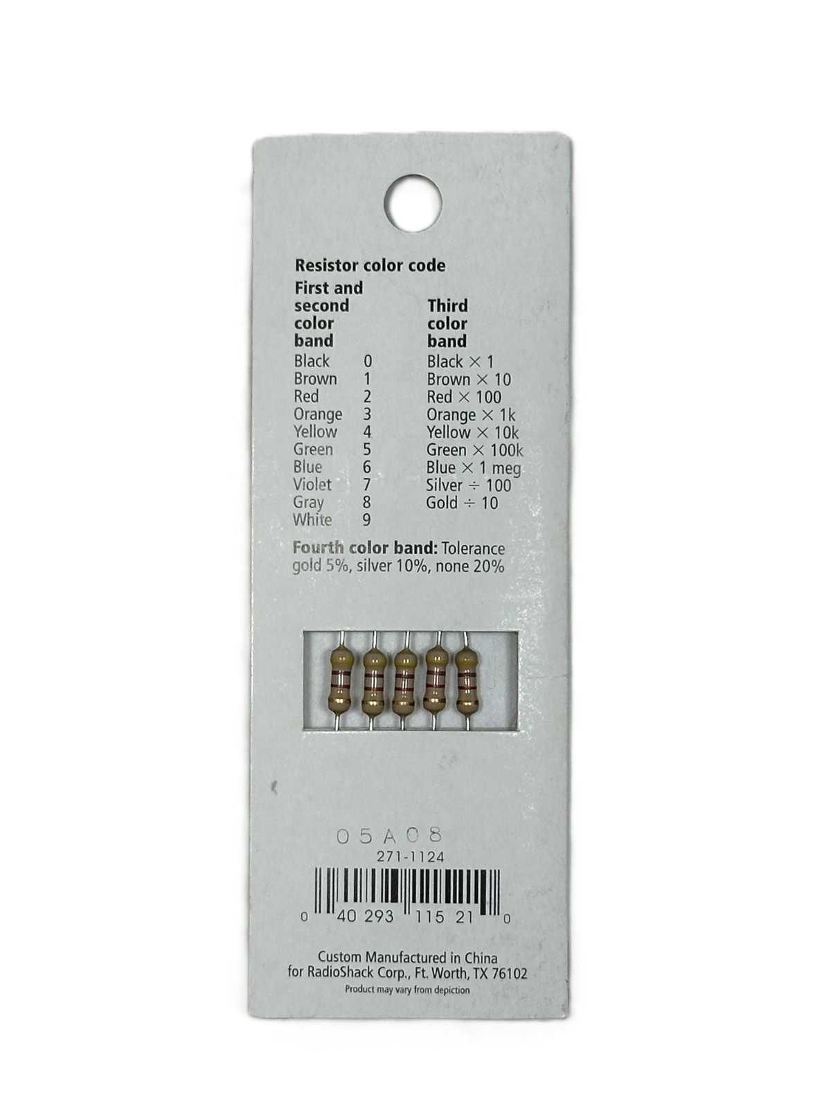 Authentic RadioShack Carbon Film Resistor 4.7K-Ohm 1/2-Watt 5% (Pk of 5) 2711124