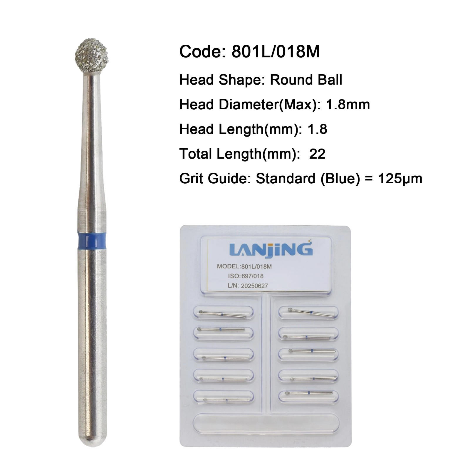 Dental Diamond Burs FG Surgical Long Round Taper High Speed Bur 850 856 Pear 330