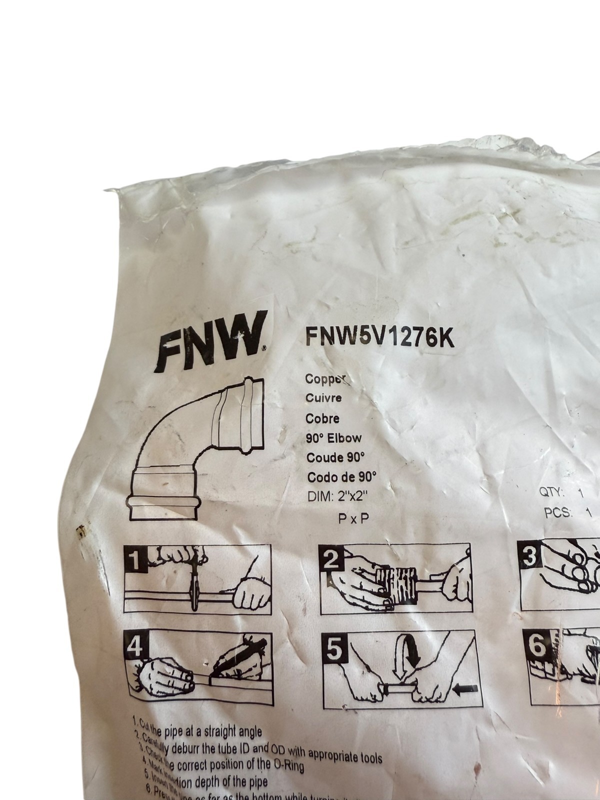 FNW FNW5V1276K 2in Copper Press 90° Elbow Plumbing Fitting P x P