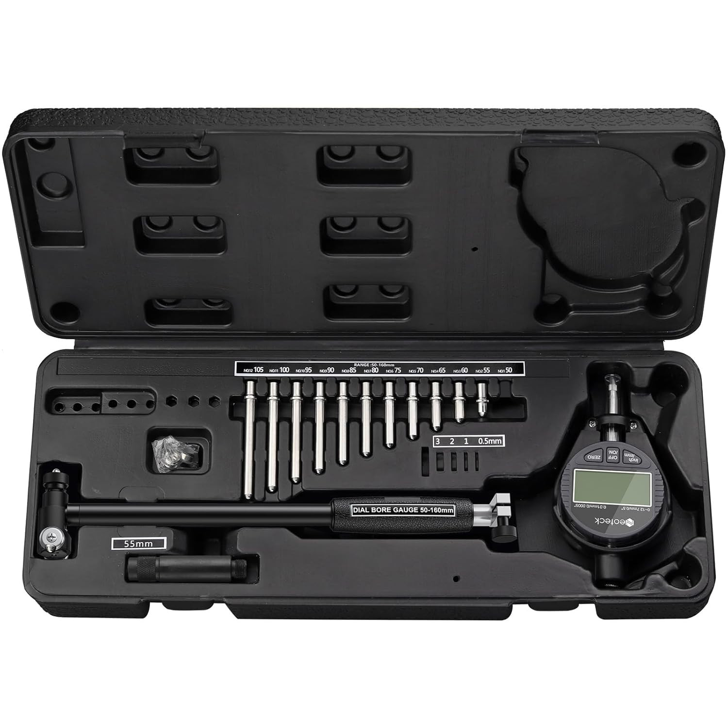 Bore Gauge Set Digital Indicator Dial Bore Gauge (2-6″/0.0005″) with Self-Center