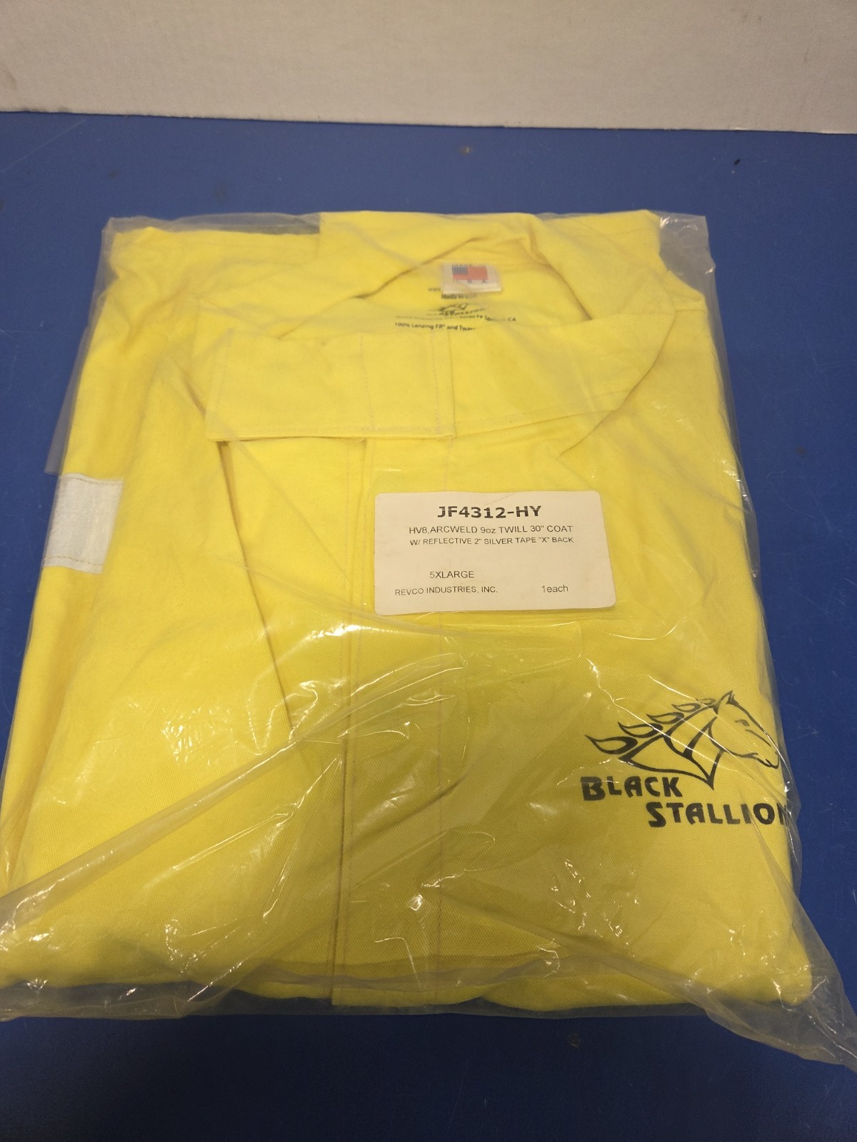 NOS Black Stallion JF4312-HY 30″ HV8 Twill Welding Jacket Yellow 5XL