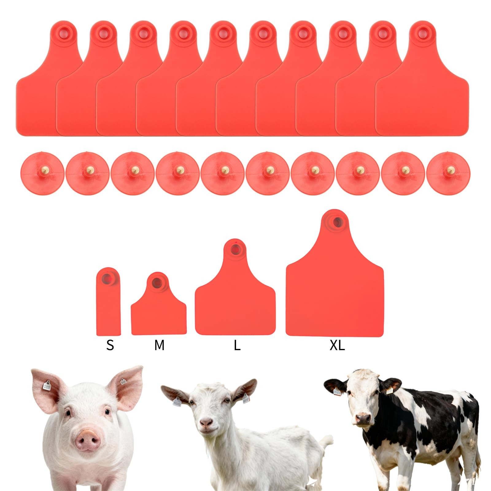100pcs Farm Animal Ear Tags Numbered 001-100 Livestock Identification for Cat…